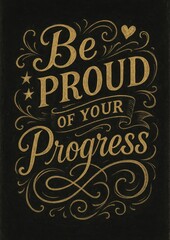 Inspirational golden typography art.