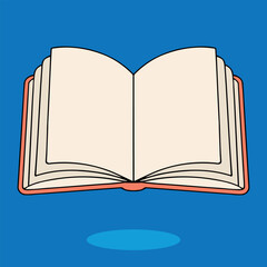 open book on blue background