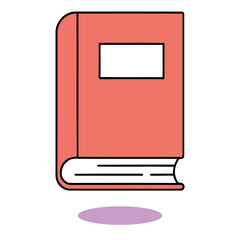 vector illustration of a red book with a cover
