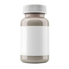 Blank pill bottle with white label mockup