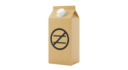 Isolated Milk Carton with Not Equal Sign