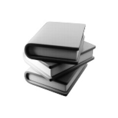 Halftone stack of books vector illustration, perfect for education, literature, and retro design themes. Stylish and versatile for digital and print projects.