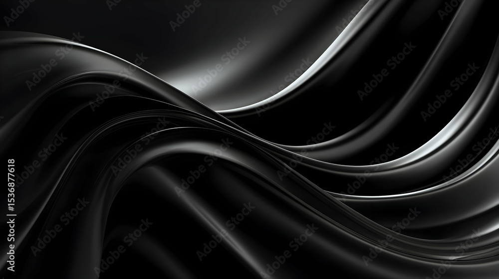 Poster elegant abstract background with flowing dark silver waves creating a luxurious and dynamic aestheti