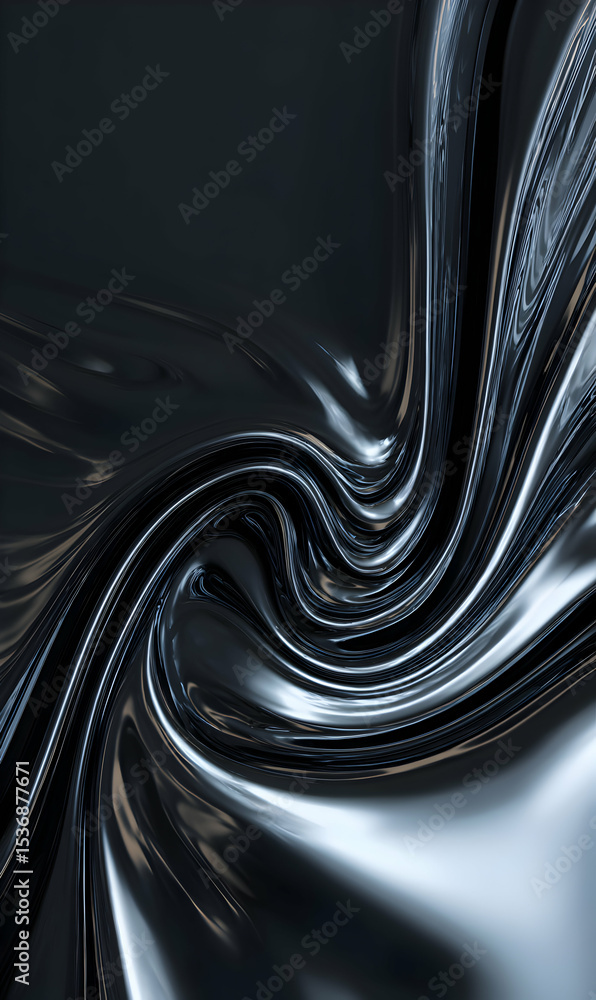 Poster abstract liquid metal texture creating a futuristic background with a swirling pattern of fluidity a