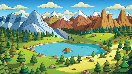 Alpine mountain lake with crystal clear water reflecting the majestic snow-capped peaks and vast sky © Nayeem Sheikh