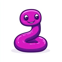 Fototapeta premium Cute purple cartoon snake