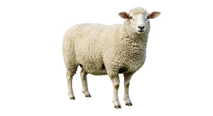 Obraz premium Isolated Sheep Standing Woolly Farm Animal