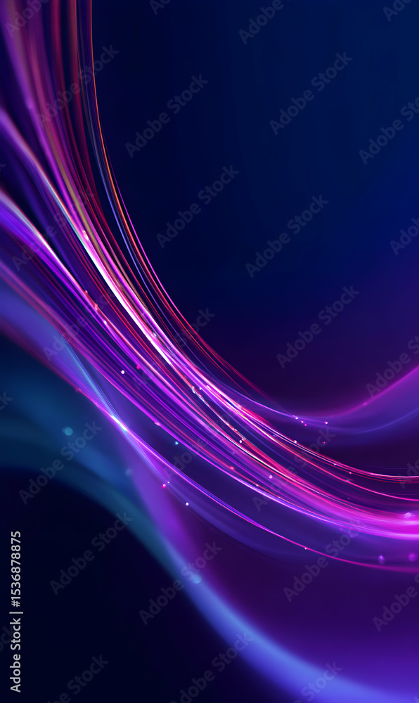 Poster dynamic light streaks illuminate a dark canvas creating a modern and vibrant abstract design aesthet