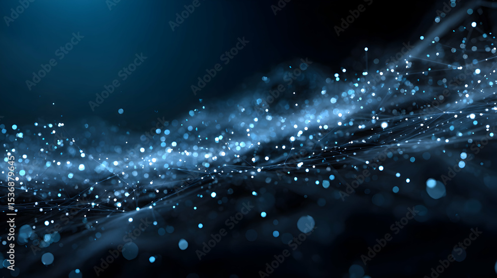 Poster abstract network connection structure digital technology background futuristic glowing particles