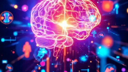 Abstract Brain Animation for Medical Technology and Healthcare Research - Powered by Adobe