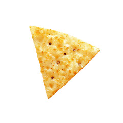 Fototapeta premium Single Triangular Cheese Cracker with Pepper, Isolated on Black Background