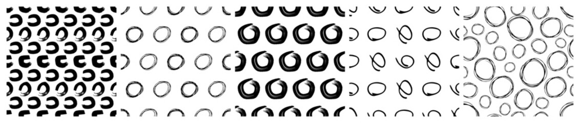 Set of seamless patterns with scribble smears