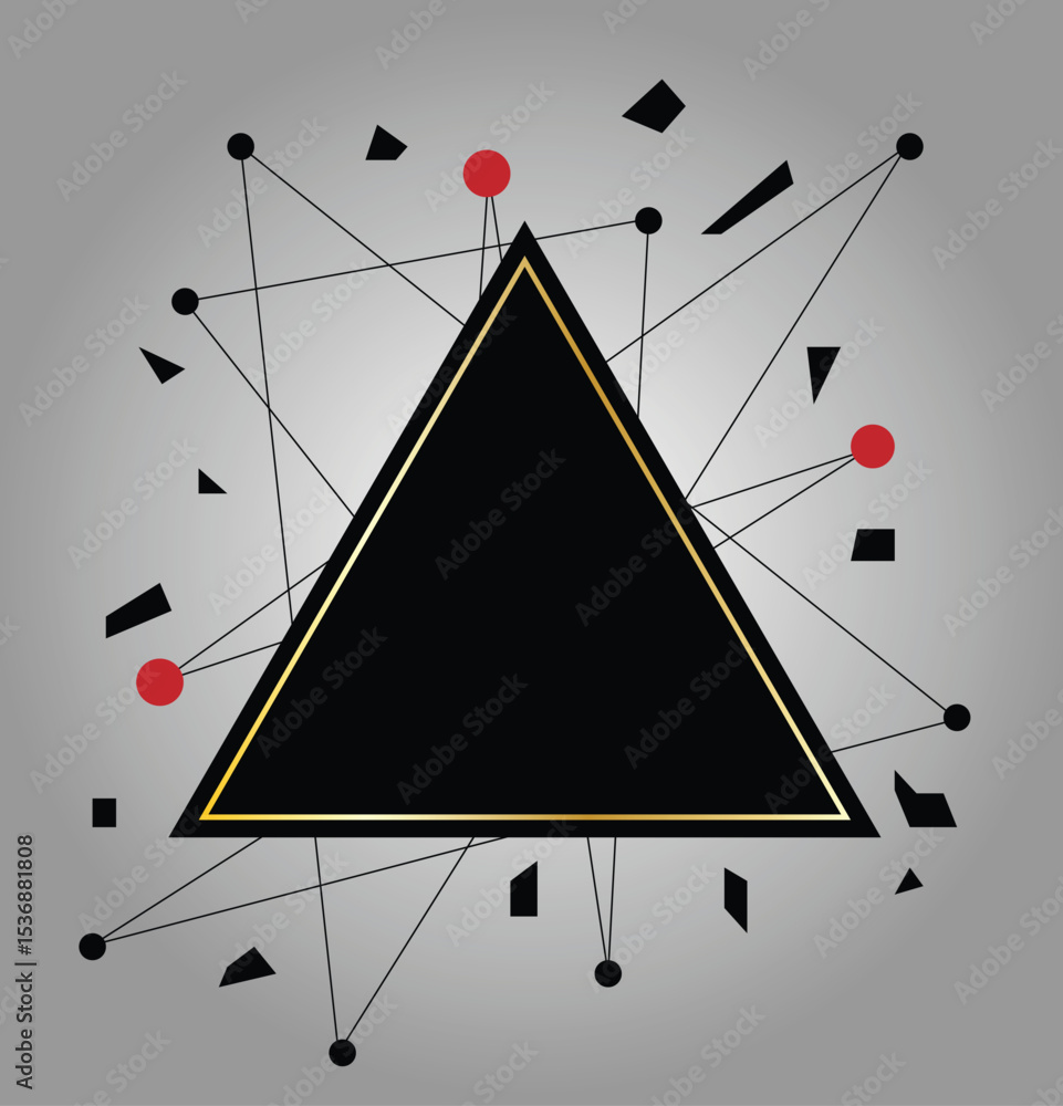 Poster triangle shape modern tech mesh background banner with splinters. graphic design elements and resour