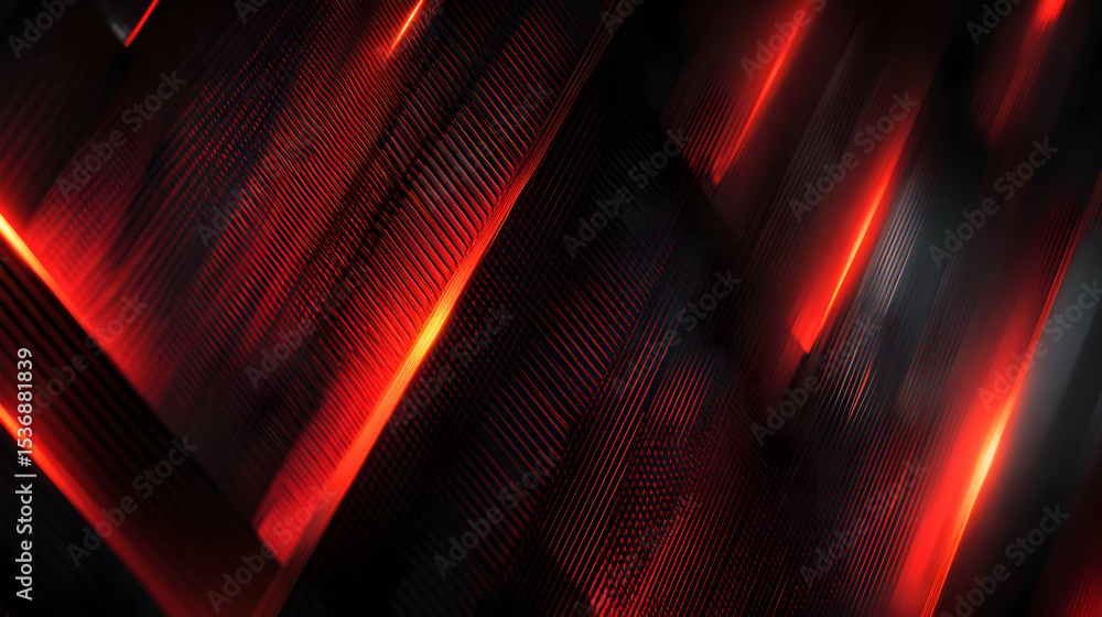 Poster abstract background featuring red light trails and dark geometric textures creating a futuristic des