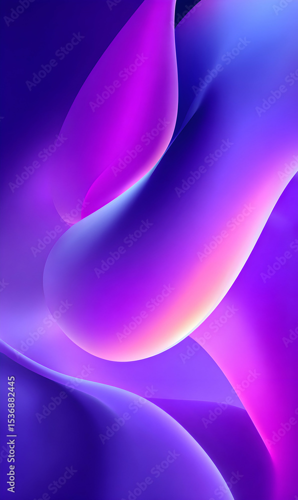 Poster abstract art flows with vibrant purple hues creating a modern background featuring smooth gradients 