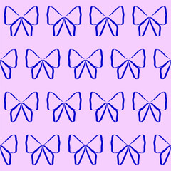 Butterfly Wings Isolated on Pink. Celebration Party Seamless Pattern Decoration. Vintage Romantic Wrapping Paper Print. Fabric Textile Aesthetic Ink Line Art Sketch. Wedding Wallpaper Outline Decor