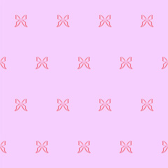 Butterfly Wings Isolated on Pink. Celebration Party Seamless Pattern Decoration. Vintage Romantic Wrapping Paper Print. Fabric Textile Aesthetic Ink Line Art Sketch. Wedding Wallpaper Outline Decor