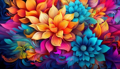 vibrant multicolor blooms displaying a spectrum of floral richness and beauty