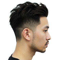 Fototapeta premium Man s hairstyle profile view isolated on transparent background