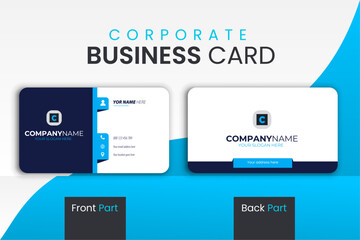 “Dual Tone Corporate Business Card with Contact Icons | Modern Identity Template”