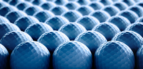 Group of golf balls - close up - 3D illustration