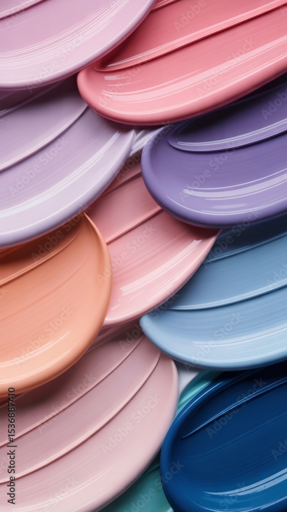 Poster pastel paint strokes create a vibrant color palette ideal for design projects needing soft hues and 