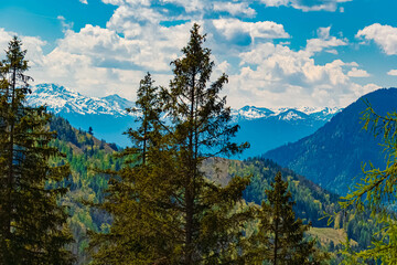 Alpine spring view at Kaiserlift Kufstein, Tyrol, Austria