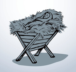 Newborn baby Jesus. Vector drawing