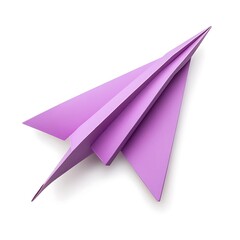 Fototapeta premium Purple Paper plane isolated on white background.