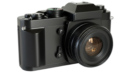 Isolated Black Retro Camera Photography Equipment Classic