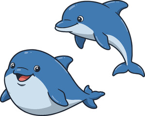 Fototapeta premium dolphin colorful swiming vector design