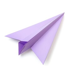 Purple Paper plane isolated on white background.