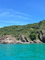 Rocky Coastline and Turquoise Sea in Nha Trang, Vietnam