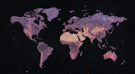 Cosmic World Map: A Celestial View of Earth