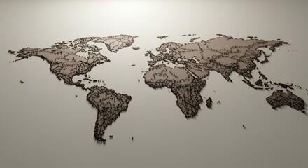 Global Perspective: A 3D-modeled World Map
