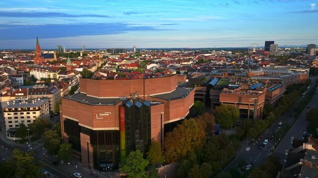 Aerial view of the Gasteig in Munich, a major cultural and event center