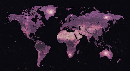 Cosmic Earth: Galaxies Across Continents