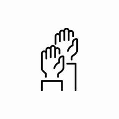 Obraz premium hands raise icon sign vector