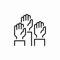 hands raised icon sign vector