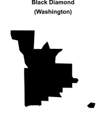 Black Diamond (Washington) blank outline map