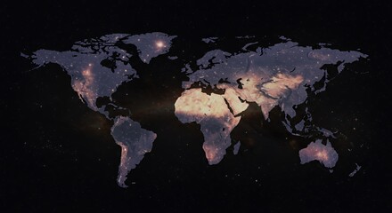 Cosmic World Map: A Celestial Representation of Earth