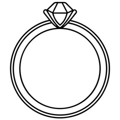 Sapphire Halo Ring outline vector