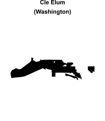 Cle Elum (Washington) blank outline map