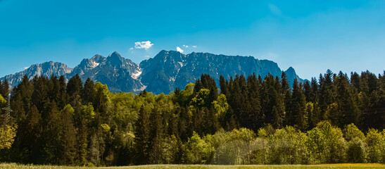 Alpine spring view at Point, Ebbs, Kufstein, Tyrol, Austria