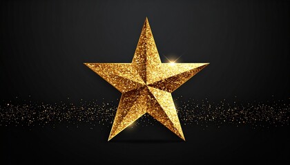 Obraz premium golden star on black background
