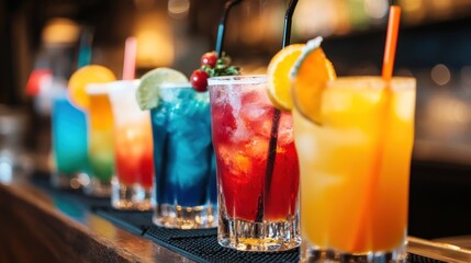 Colorful cocktails on a bar (2)