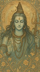 Obraz premium Divine art, serene deity, elegance.