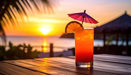 Sunset cocktail on a beach (1)