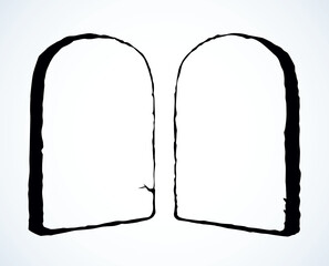 Tablets with 10 commandments. Vector drawing