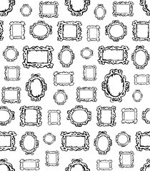 Framed mirrors. Vector drawing pattern